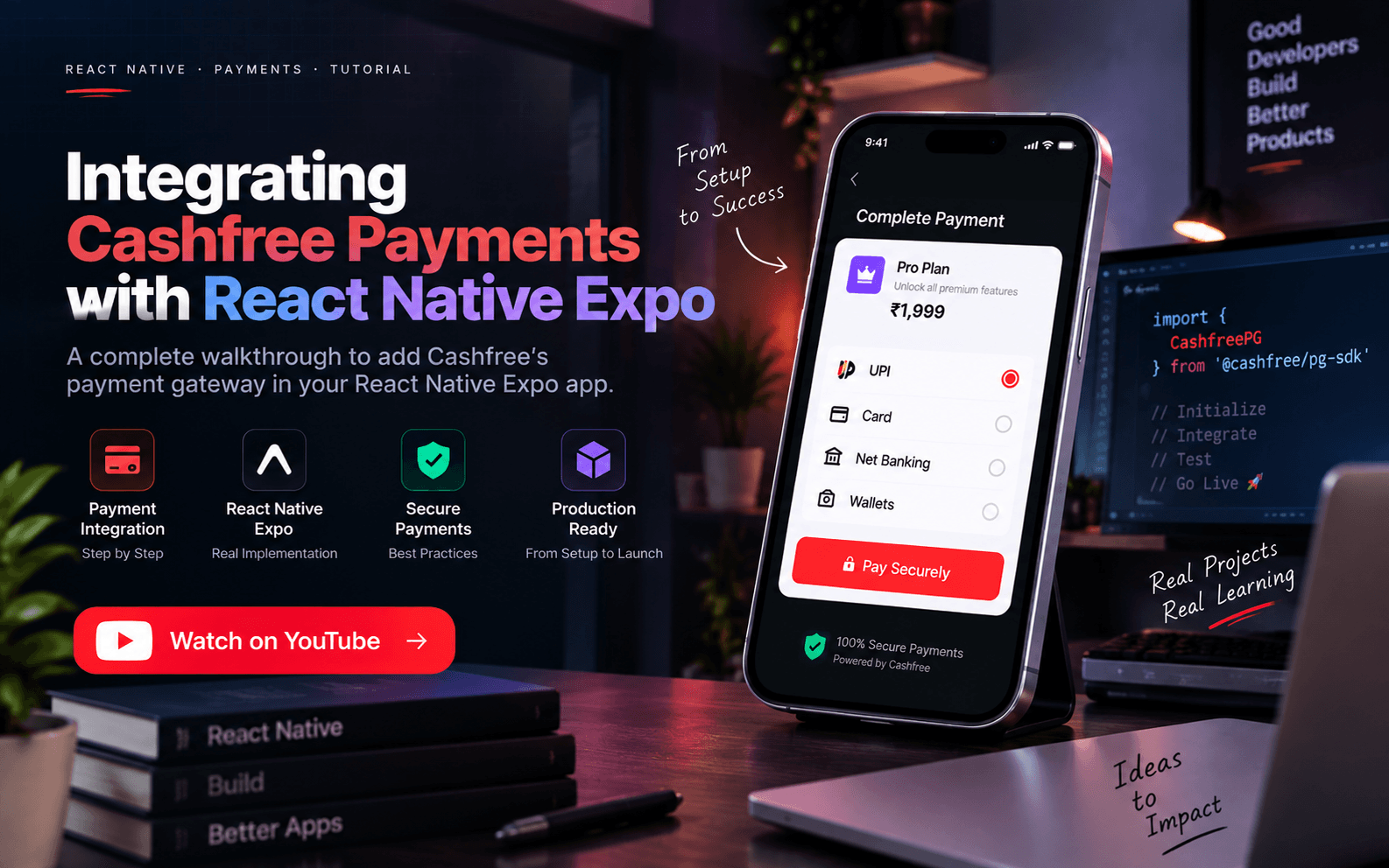Thumbnail for the Cashfree Payments with React Native Expo video